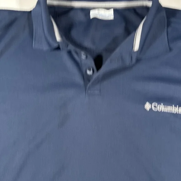 Columbia Pfg Shade Short Sleeve Polo Shirt Navy Blue Men's Size Large Golfing - Picture 4 of 7